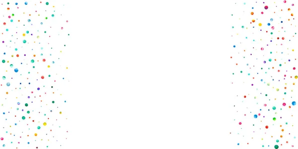 Акварель Конфетти Белом Фоне Очаровательные Радужные Точки Праздником Широкая Разноцветная — стоковое фото