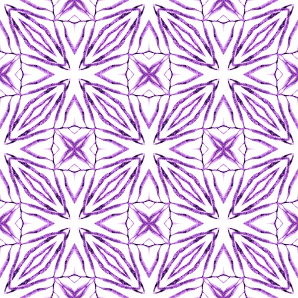 Акварельный Медальон Бесшовная Граница Фиолетовый Очаровательный Летний Дизайн Медальон Бесшовный — стоковое фото