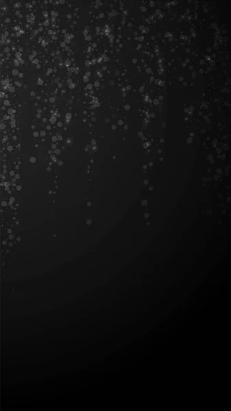 Волшебный Рождественский Фон Тонкие Летящие Снежинки Звезды Черном Фоне Удивительные — стоковый вектор