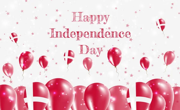Dzień Niepodległości Dania Patriotic Design Balony Duńskich Kolorach Narodowych Szczęśliwego — Wektor stockowy