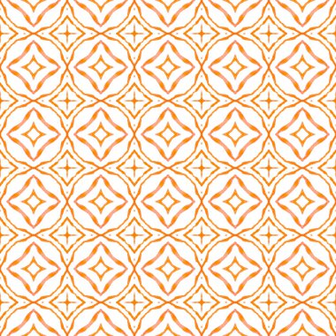 Çizgili el çizimi tasarımı. Turuncu ideal boho şık yaz tasarımı. Tekrar eden çizgili el çizgisi sınırı. Tekstil hazır görünüm baskısı, mayo kumaş, duvar kağıdı, ambalaj..
