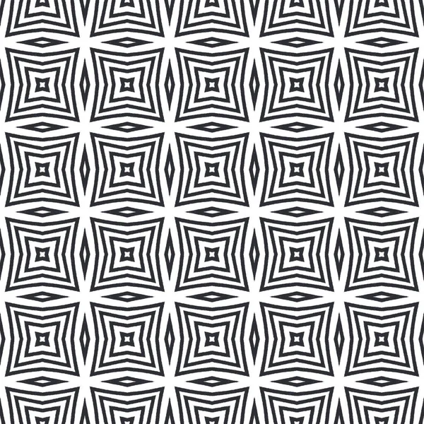 Ikat Επαναλαμβανόμενο Σχέδιο Μαγιό Μαύρο Συμμετρικό Φόντο Καλειδοσκοπίου Καλοκαίρι Ikat — Φωτογραφία Αρχείου