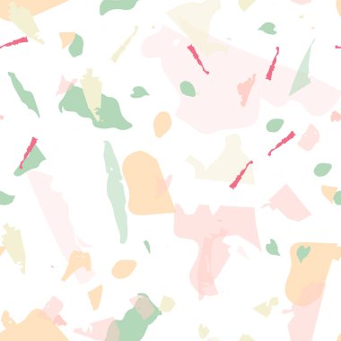 Terrazzo kusursuz desen. Modern klasik döşeme dokusu. Doğal taşlardan, granitten, kuvarstan, mermerden, betondan yapılmış arka plan. Terrazzo pürüzsüz desenli serin renklerde. 