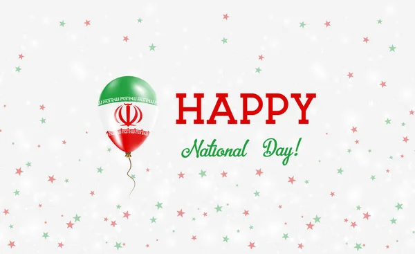 Iran Święto Patriotyczne Plakat Latający Balon Gumowy Kolorach Flagi Irański — Wektor stockowy