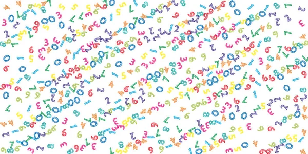 Números Esboço Coloridos Caindo Conceito Estudo Matemática Com Dígitos Voadores —  Vetores de Stock