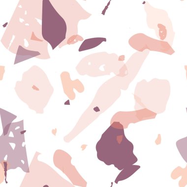 Terrazzo kusursuz desen. İç dekorasyon için minimalist döşeme taşı. Terrazzo pürüzsüz desenli, serin renklerde. Doğal taşlardan, granitten, kuvarstan, mermerden, betondan yapılmış arkaplan. 