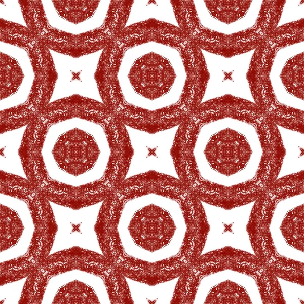 Ikat Repetición Diseño Trajes Baño Vino Rojo Simétrico Caleidoscopio Fondo —  Fotos de Stock