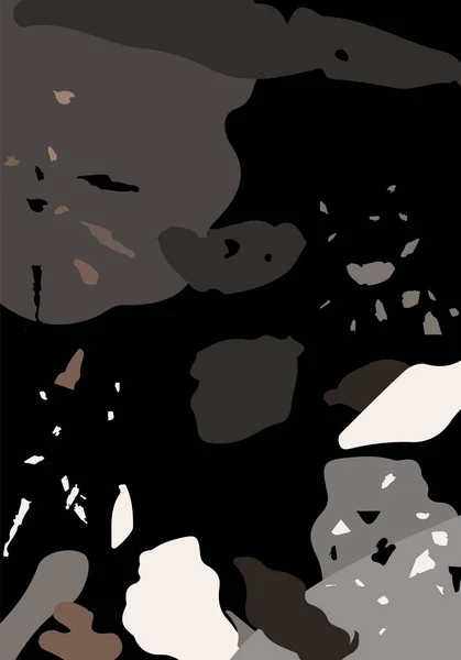Сучасний Абстрактний Шаблон Терраццо Чорно Біла Текстура Класичної Підлоги Задня — стоковий вектор