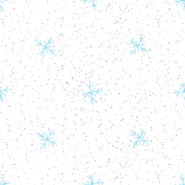 Fiocchi Neve Disegnati Mano Natale Senza Soluzione Continuità Pattern Fiocchi — Foto Stock