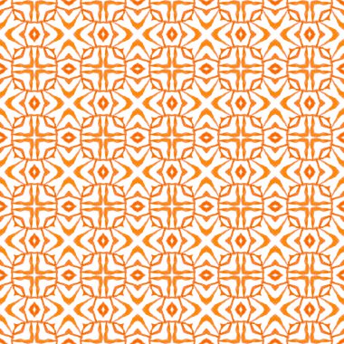 El yapımı Arabesk tasarımı. Turuncu pozitif boho şık yaz tasarımı. Tekstil hazır baskı, mayo kumaş, duvar kağıdı, ambalaj. Doğulu arabesk el çizimi sınır.