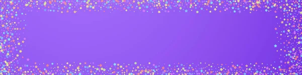 Feestelijke Ideale Confetti Feeststerren Kleurrijke Sterren Violette Achtergrond Levend Feestelijk — Stockvector