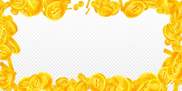 泰铢硬币掉了难以磨灭的散落的Thb硬币 泰国的钱酷的头彩 财富或成功的概念 矢量说明 — 图库矢量图片