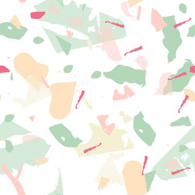 Terrazzo kusursuz desen. Modern klasik döşeme dokusu. Doğal taşlardan, granitten, kuvarstan, mermerden, betondan yapılmış arka plan. Terrazzo pürüzsüz desenli serin renklerde. 