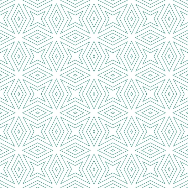 Arabesque hand drawn pattern. Turquoise