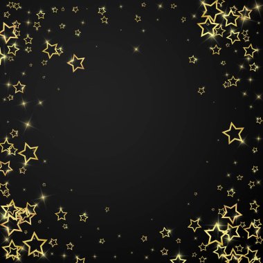 Noel ruhu. Kayan yıldızlar. Noel şablonu örtüşüyor. Siyah arkaplanda kutlama yıldızları vektör çizimi.