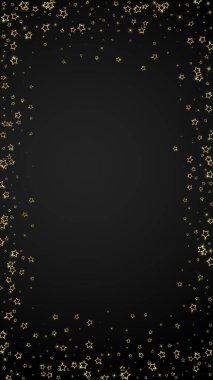 Noel yıldızları vektör kaplaması. Sihirli yıldızlar lüks konfeti. Noel ruhu. Siyah arkaplanda kutlama yıldızları vektör çizimi.