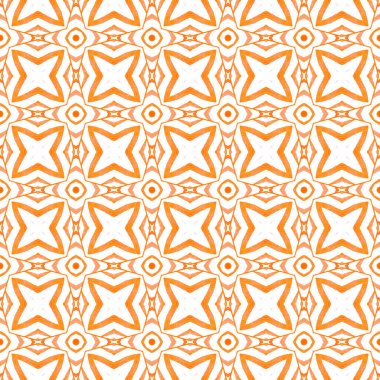 Moda organik yeşil sınır. Turuncu eğlenceli boho şık yaz tasarımı. Organik fayans. Tekstil hazır çekici baskı, mayo kumaş, duvar kağıdı, ambalaj..