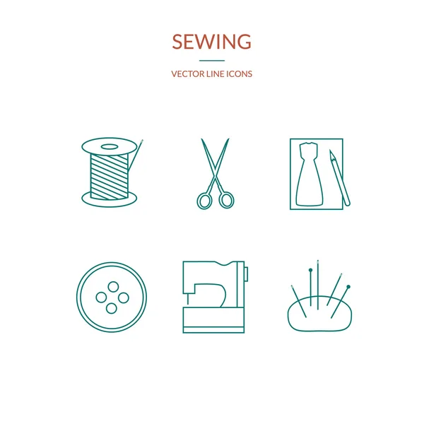 Sewing set of icons — Stock Vector