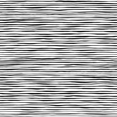 Dalgalar kusursuz desen. El çizgileri soyut arkaplan. Siyah ve beyaz çizgili. Tek renkli vektör illüstrasyonu