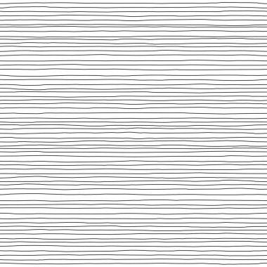 Dalgalar kusursuz desen. El çizimi ince ve soyut bir arkaplan. Siyah ve beyaz çizgili. Tek renkli vektör illüstrasyonu