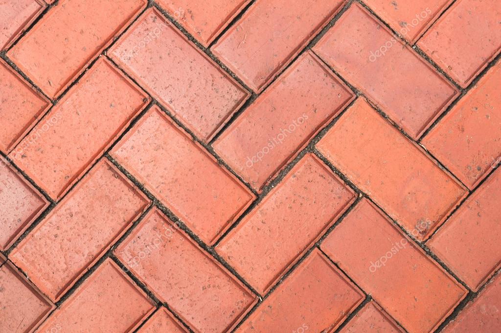 Ladrillo rojo pavimentación piedras fondo: fotografía de stock