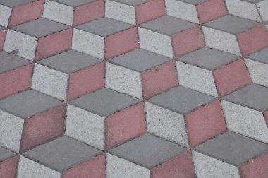Kırmızı ve gri kaldırım doku döşer. Arka planı için.