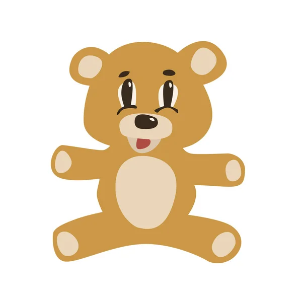 Cute Toy Teddy Bear Named Mishutka Kind Eyes White Background — Stock Vector