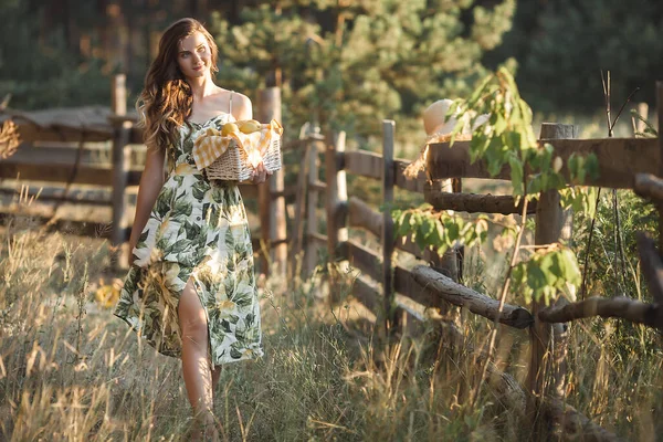 Una Mujer Atractiva Con Limones Hermosa Dama Aire Libre —  Fotos de Stock