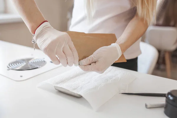 Herramientas Manicura Esteril Instrumentos Belleza Cuidado Las Manos — Foto de Stock