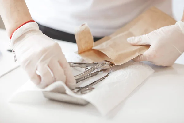 Herramientas Manicura Esteril Instrumentos Belleza Cuidado Las Manos — Foto de Stock