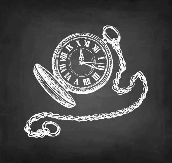Ink sketch of pocket watch. Vector Graphics