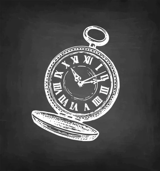 Ink sketch of pocket watch. Vector Graphics