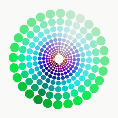 Renk daire yeşil mavi mor tonları. vektör çizim