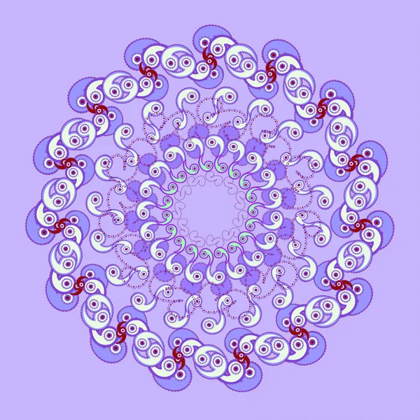 Motif circulaire symétrique sur un violet. illustrateur vectoriel — Image vectorielle