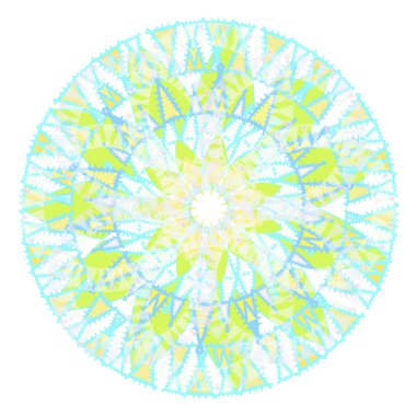 Yeşil Beyaz Sarı dairesel deseni. vektör çizim