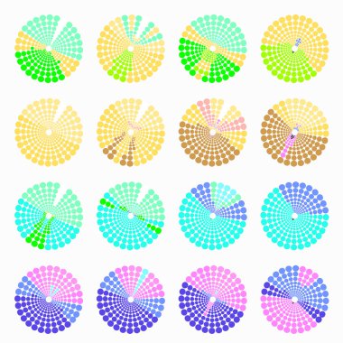 Yeşil vektör çizim dairesel renk farklı tonları ayarla