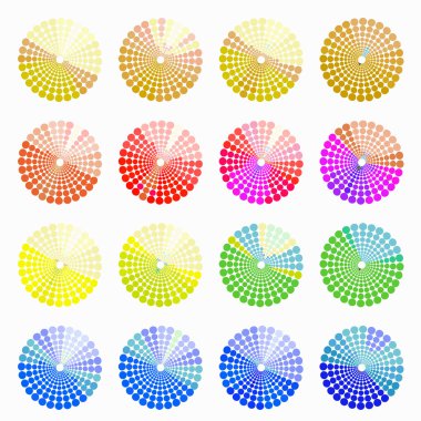 Dairesel renk tonlarını parlak vektör illustratio ayarla