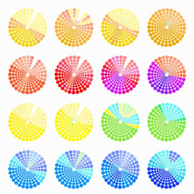 Dairesel renk tonlarını hafif sarı vektör illus ayarla