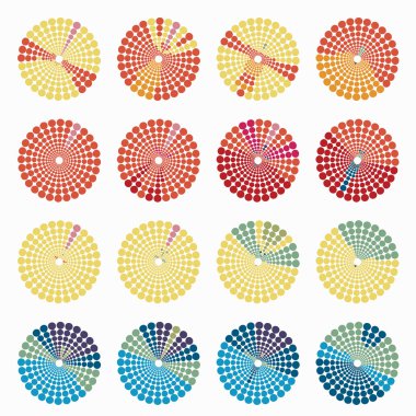 Dairesel renk tonlarını okra vektör çizim ayarla