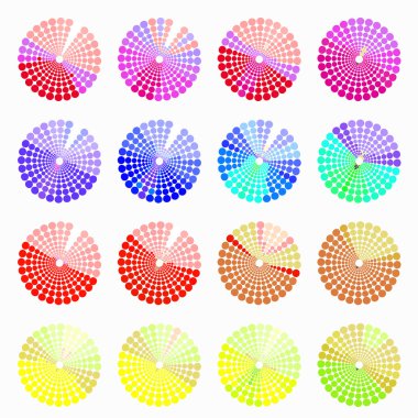 Dairesel renk tonlarını kırmızı vektör çizim ayarla