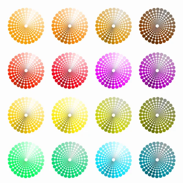 dairesel renkli kırmızı, turuncu vektör çizim bir dizi