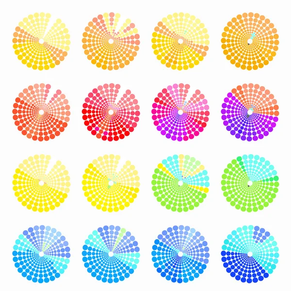 Réglez la couleur circulaire différentes nuances d'illustration vectorielle bleue — Image vectorielle