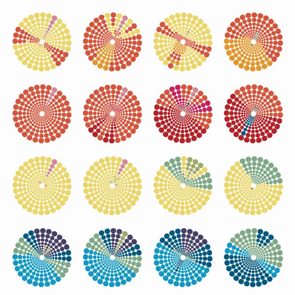 Dairesel renk tonlarını okra vektör çizim ayarla