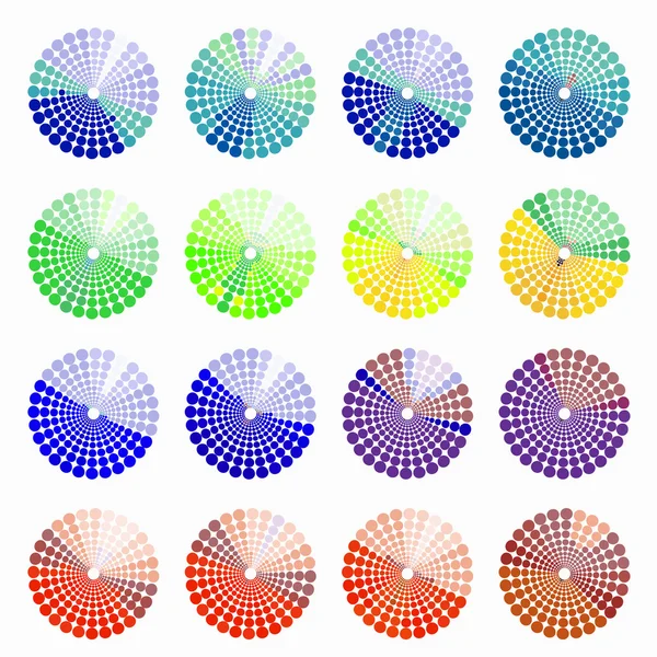 Définir la couleur circulaire de différentes nuances illustration vectorielle — Image vectorielle