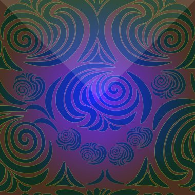 çiçek süsleme ile yeşil brink. vektör çizim