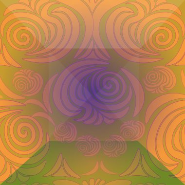 çiçek süsleme ile Victoria brink portakal. vektör çizim