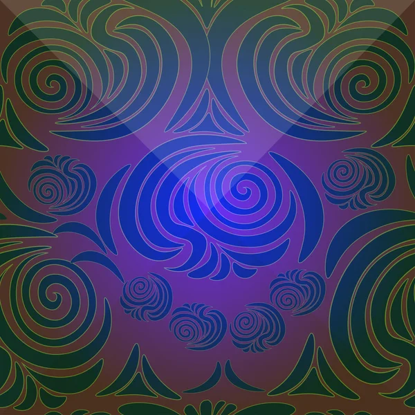 çiçek süsleme ile yeşil brink. vektör çizim