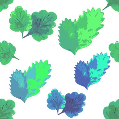 Bir beyaz yaprakları ile Seamless modeli. vektör çizim