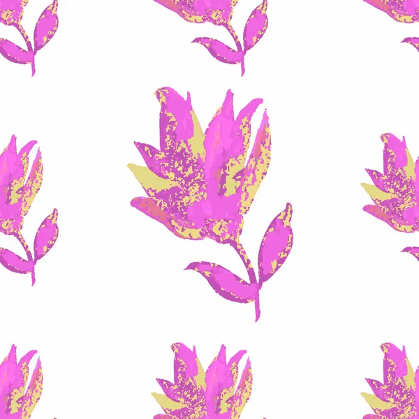 Nahtlose Muster rosa Blüten auf einer weißen Fantasie. Vektor illustr — Stockvektor