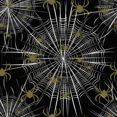 desen seamless örümcek web vektör çizim üzerinde